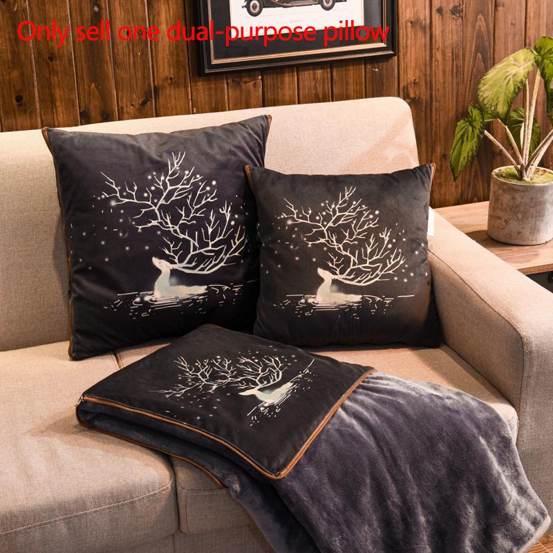 Winter Coral Velvet Pillow Dual-use Pillow Variable Quilt Home Sofa Pillow Car Warm Artifact