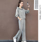 Suit Cotton-containing Leisure Sports Suit Hooded Long-sleeved Hoodie Wide Leg Pants Two-piece Women's Loose Suit Casual Wear