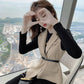 Spring and Autumn New Style Temperament Vest Vest Jacket Female Thin Temperament Mid-length Dress Two-piece Lady Elegant Style
