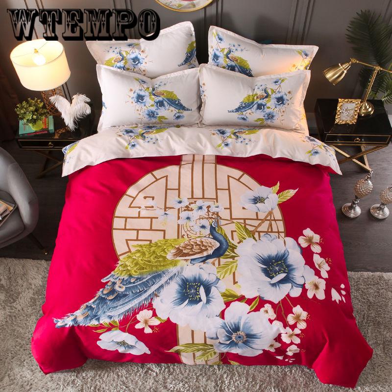 Printed Quilt Bedroom Bedding Household Items Set Four-piece Comfort Cotton