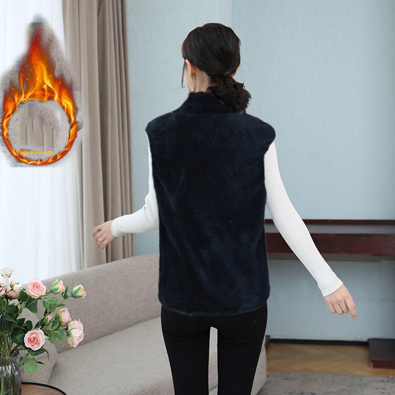 Polar Fleece Waistcoat Coral Fleece Warm Outer Wear Women’s Vest Double-sided Fleece Waistcoat Stand-up Collar Zipper Sleeveless Jacket