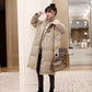 White Duck Down Jacket Women's Mid-length Winter Ins Tide Korean Version of Loose Thick Warm Hooded Big Fur Collar Jacket