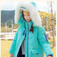 Girls Mid-length Warm Down Jacket Korean Version of Thick and Velvet Windproof Winter Jacket