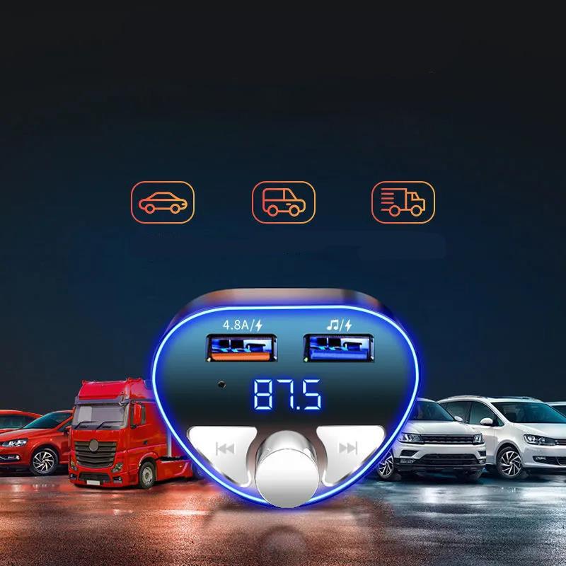 High Sound Quality Car MP3 Player Car Bluetooth Receiver Dual USB Port Fast Charger Multi-function Charging Tool Car Supplies