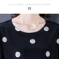 Polka Dot Dress Large Size Women's Short  Sleeve Round Neck Calf Length Daily Homewear