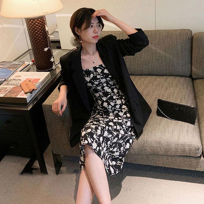 Summer French Floral Sling Skirt Sexy Self-cultivation Waist Slimming Temperament Inner Dress Female