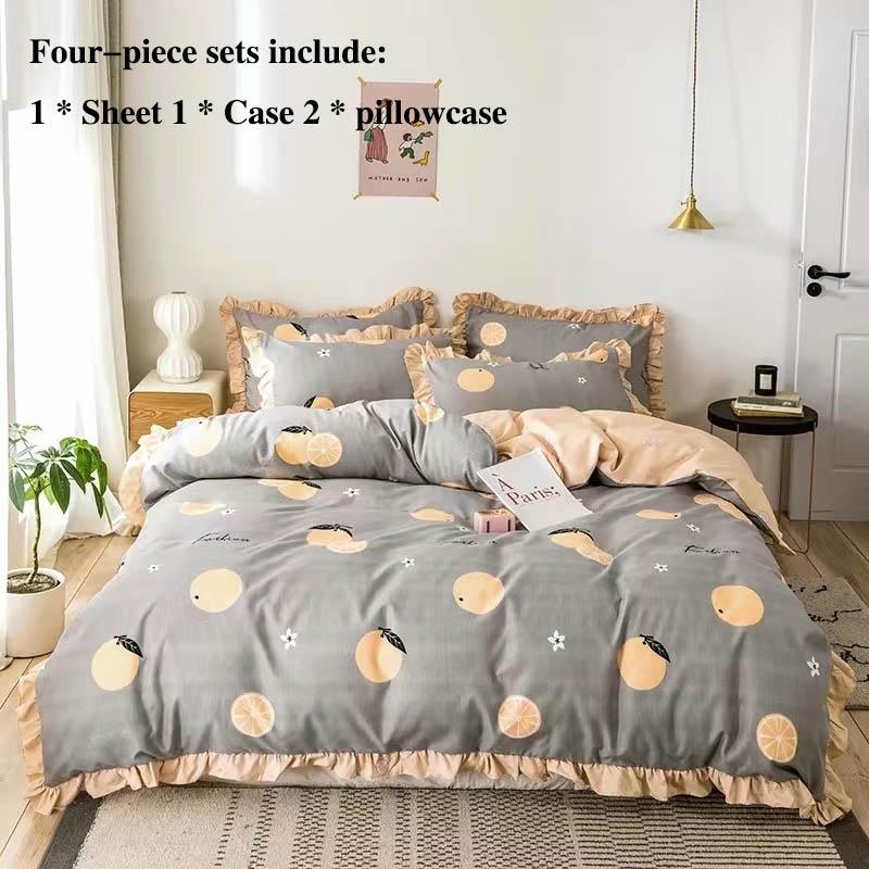 Bed Four-piece Sheets Were Sleeved In A Sleeve Set 1.8 Meters 2 Meters Bed Qingxianjie Style Home Bedding