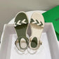 Sandals Women Summer Leisure All-match Flat Shoes One-word Buckle Low-heel Outdoor Beach Shoes