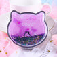7*8cm Woman Hand-held Makeup Mirror  Schoolgirl Flip Foldable Easy To Carry  Quicksand Sequins Mini Vanity Mirror