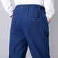 Summer Thin Middle-aged and Elderly Men's Stretch-waist Jeans Loose High-waist Straight-leg Cotton Casual Jeans