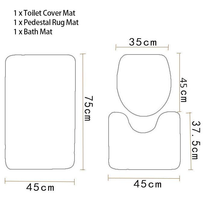 4-piece Shower Curtain and Cushion Bathroom Set Shower Curtain Non-slip Bath Mat Toilet Seat Cover Carpet Home Decor