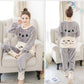 Genuine Flannel Autumn and Winter Women's Pajamas Plus Velvet Thick Coral Fleece Suit Large Size Warm Home Service