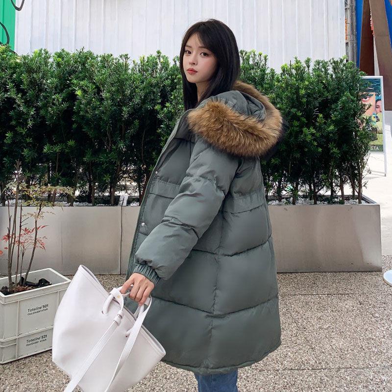 Plus Size Down Padded Jacket Women's Winter Mid-length Korean Style Cotton-padded Jacket Loose Padded Jacket