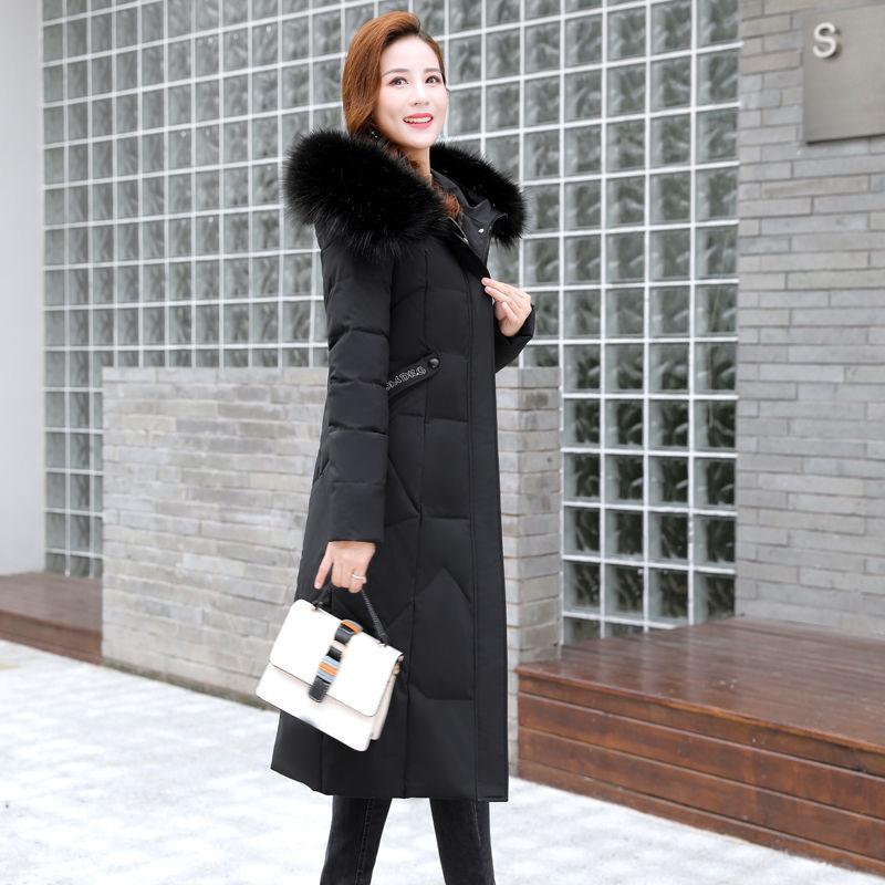 Women's Down Padded Jacket In Winter Long Over-the-knee Thick Korean Slim Fashion Slim Coat