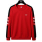 Men's Spring and Autumn Cotton Shirt Pullover Round Neck Long-sleeved Loose Casual Printing Sportswear Male Loose Red Black Tracksuit Sport Costume
