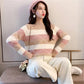 Non-shedding Semi-turtleneck Sweater To Keep Warm and Color Matching Mink Fleece Long-sleeved Knitted Bottoming Shirt