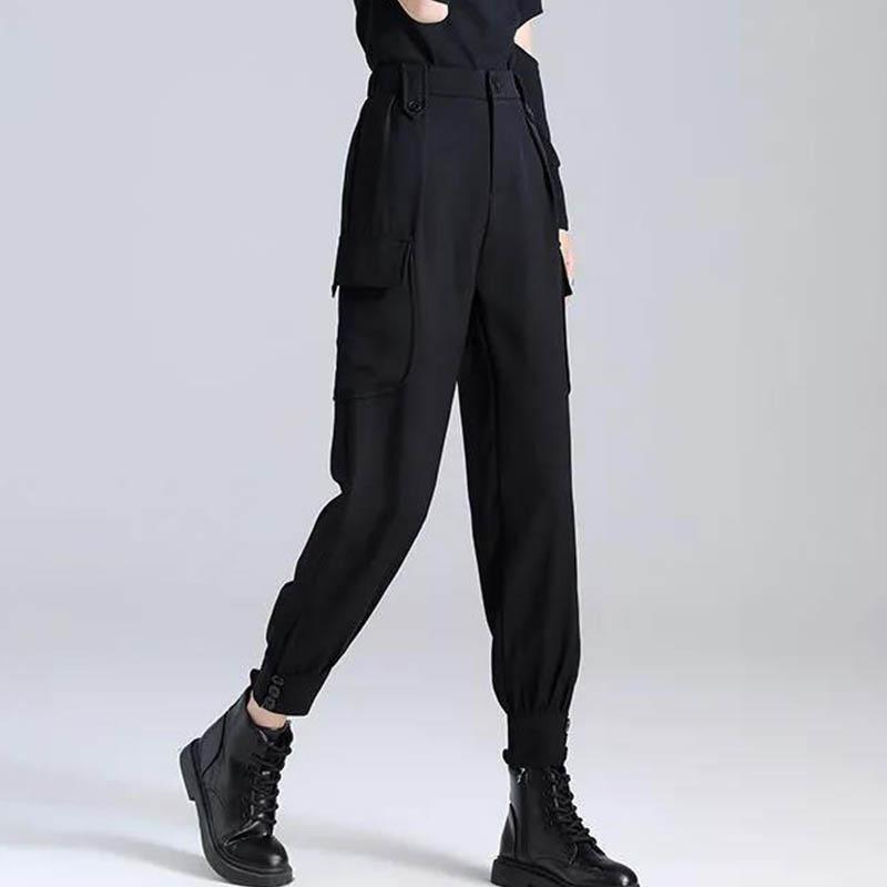 Plus Velvet Thickening Plus Size Women's Winter High Waist Casual Loose All-match Tooling Women's Corset Pants Women Were Thin