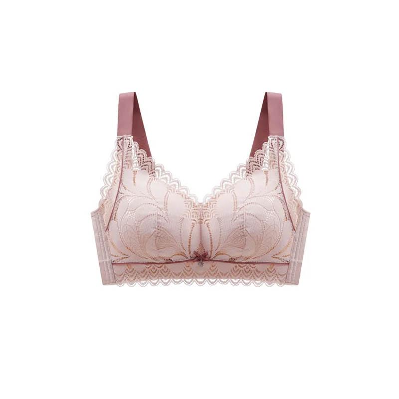 Women's Silk Underwear Without Steel Ring Gathers and Adjusts The Breasts To Prevent Sagging Ultra-thin Breathable and Light Lace and Lace Sexy Bra
