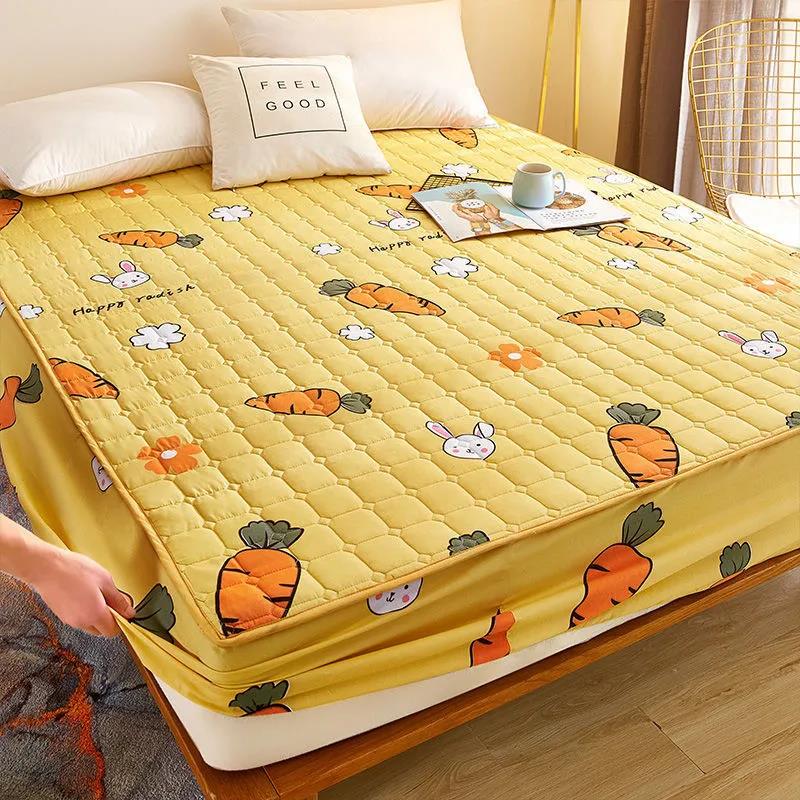 Thickened Mattress Cover Quilted Bed Sheet Cover Single and Double Skin-friendly Breathable Mattress Dust Cover Simmons Protective Cover