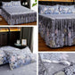 Three-piece Bedroom Twill Bed Skirt Bedspread Double Non-slip Mattress Protection Cover Skin-friendly Bed Cover and Dust Cover