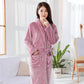 Flannel Nightgown Thick Coral Fleece Bathrobe Ladies Homewear Sleep Long Sleeve Autumn and Winter Leisure Long
