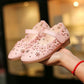 Girls Sandals Girls Spring Summer Soft Sole Low Heel Casual Sandals Solid Color Anti-slip Beads and Flowers Decoration Princess Sandals