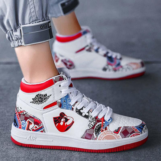 Graffiti Basketball Shoes for Men Comfortable Breathable Shoes Couples Waterproof Sports Shoeses