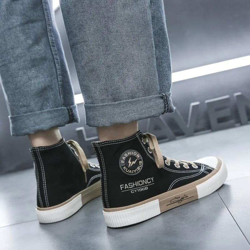 Korean Style Trendy All-match Shoes Hong Kong Style Casual Cloth Shoes Summer High-top Canvas Sneakers