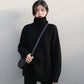Autumn Retro Twist Sweater Outer Wear Women's Loose Mid-length Lazy High Neck Knitted Sweater