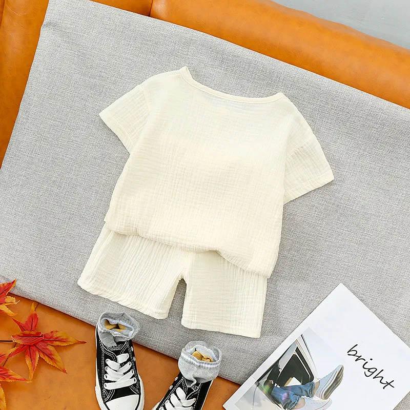 Baby Summer Suits Boys and Girls Short-sleeved Shorts Two-piece Casual Breathable Loose and Comfortable Sweat-absorbing Children's Clothes