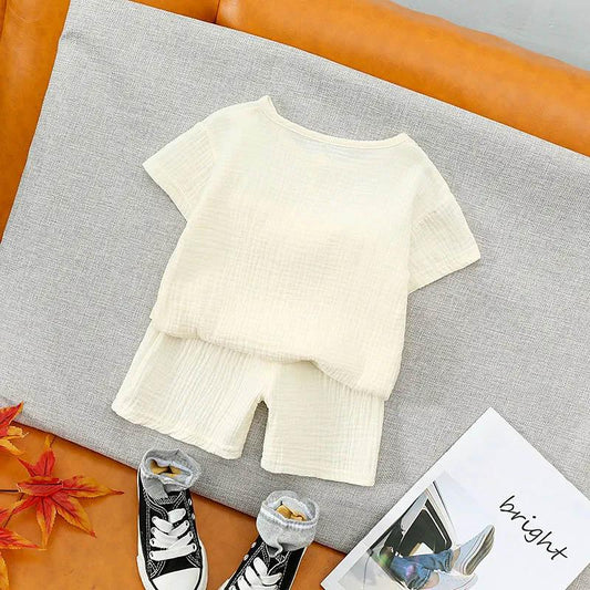Baby Summer Suits Boys and Girls Short-sleeved Shorts Two-piece Casual Breathable Loose and Comfortable Sweat-absorbing Children's Clothes