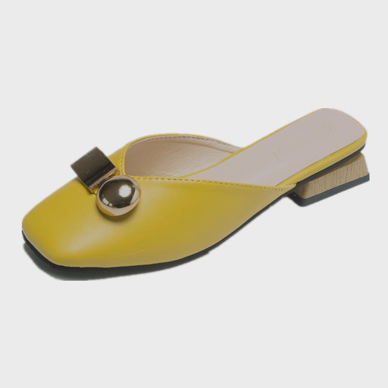 Size 35-40 Women All-match Shiny Slippers Outdoor Diamond High Heels Bohemian Beach Wear-resistant Non-slip Office Lady Baotou Sandals