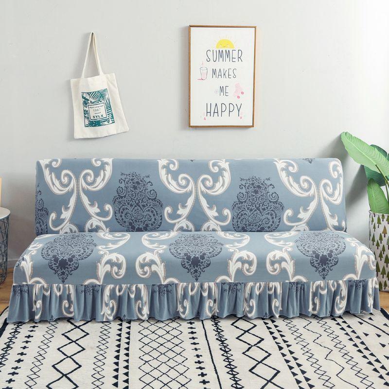 Folding Armless Sofa Cover Full Cover Sofa Cushion Sofa Cover Sofa Bed Cover Universal All-inclusive Stretch Sofa Towel