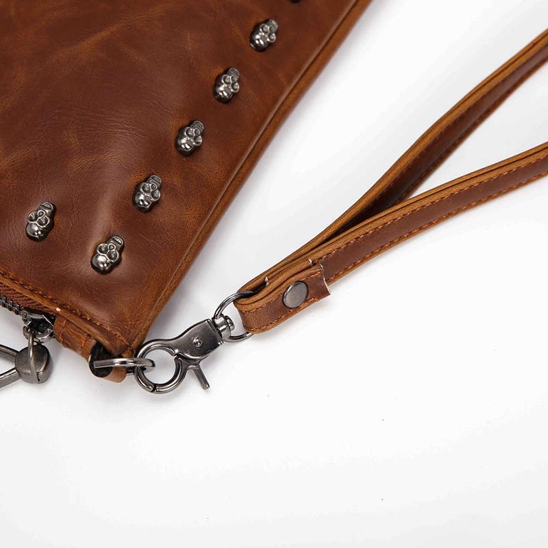 Business Briefcase Men Rivet Leather Large Capacity Pocket Anti-theft Handbag Computer IPAD Bag