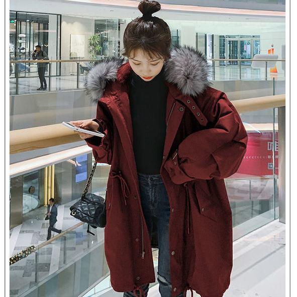 Parker Padded Jacket Women's Loose Tooling Plus Velvet Padded Padded Jacket