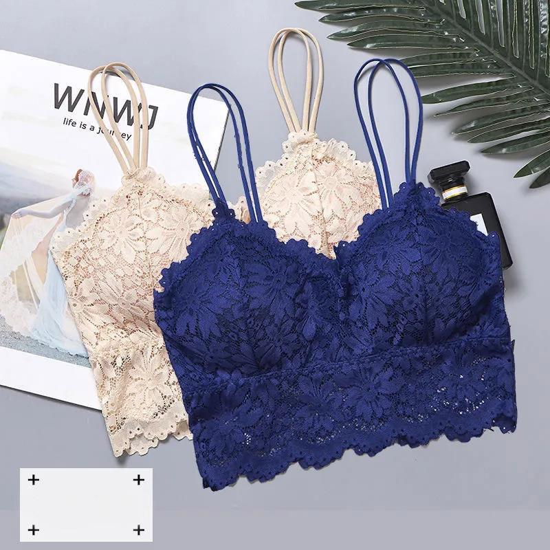 Two-piece Japanese Thin Section Anti-glare Skin-friendly Breathable All-match No Steel Ring Lace Camisole Tube Top Wrap Bra