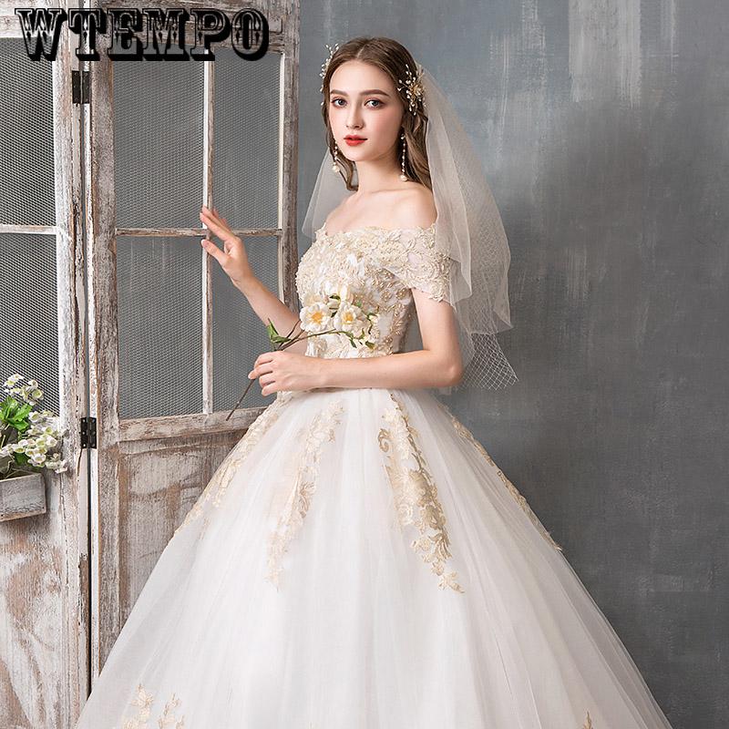 Luxury Lace Embroidery Wedding Dresses Long Train Sweetheart Elegant Plus size Vestido De Noiva