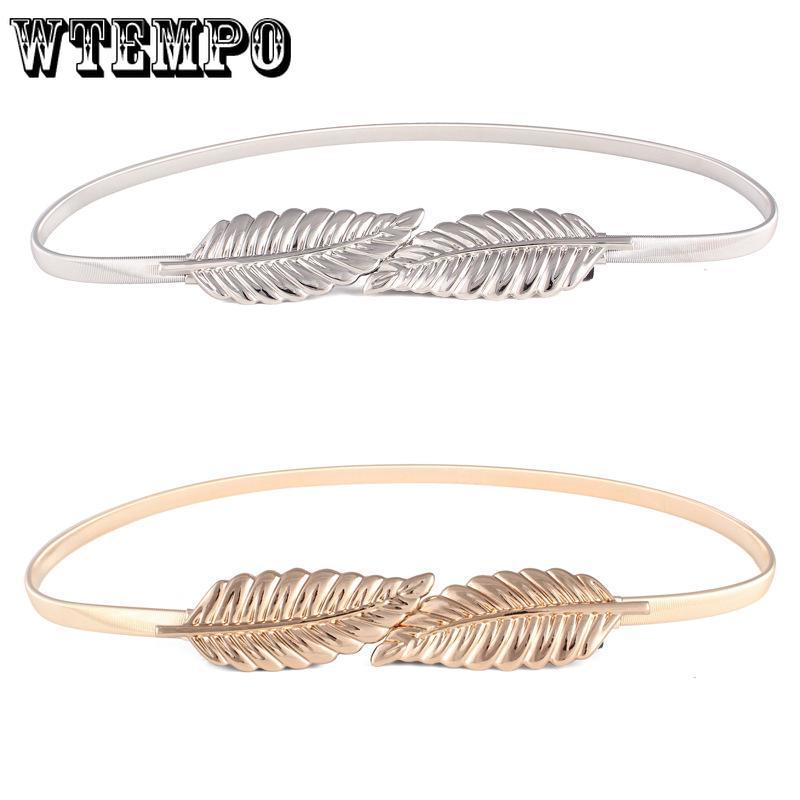 Decorative Leaf Waist Chain Ladies Metal Elastic Chain Wild Fashion Dress Waist Chain
