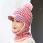Winter Hats and Scarves 2-piece Woolen Cold-proof Earmuffs Plus Velvet Thick Warm Knitted Hat
