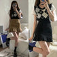 Pleated Skirt Ruffled Fishtail Skirt Women's Summer Sexy High Waist Slim A-line Pencil Skirt Bag Hip Mini Dress