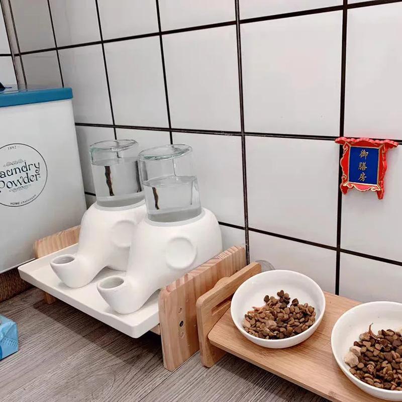 Cat Not Wet Chin Elephant Drinking Fountain Garfield Big Face Cat Drinking Bowl Anti-tipping and Anti-moisture Ceramics Watering Bowl