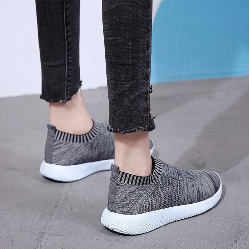 Women's Shoes Spring and Summer Women's Shoes Mesh One Pedal Lightweight Sports Shoes Flying Woven Breathable Single Shoes