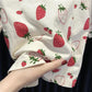 Children's Clothing Girls Summer Two-piece Denim Shorts + Girl Baby Half-sleeved T-shirt Sweet Strawberry Top