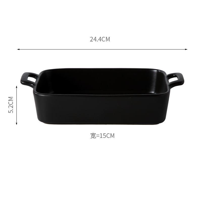 Net Red Binaural Baking Baking Bowl Baked Rice Bowl Dessert Bowl Fruit Salad Bowl Round Deep Plate Household Instant Noodle Bowl