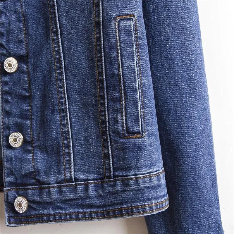 Denim Jacket Women's Autumn and Winter Slim Casual Jeans Jacket Student New Short Top Lapel Classic Denim Coat All Match Jacket