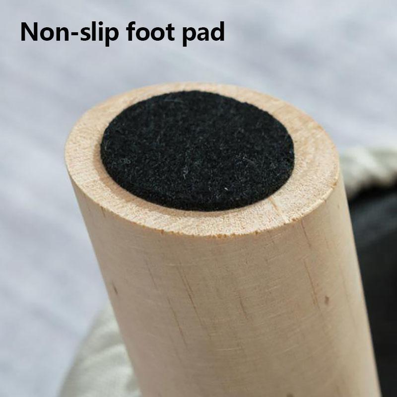 Linen Sponge Stool Pine Solid Wood Low Stool Children Chair Shoe Change Seat Round Bench for Family