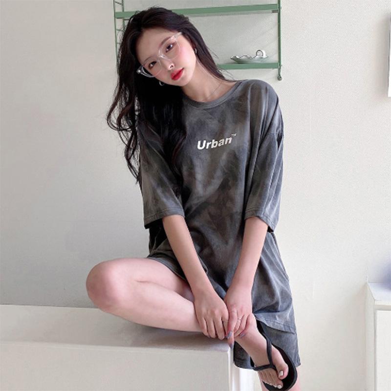 Pure Cotton Casual Sportswear Suit Women's Summer Short-sleeved Shorts Fashion Halo Dyed Loose Two-piece Suit