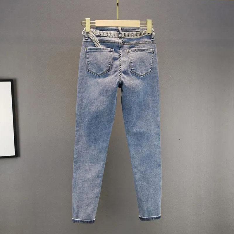 Skinny Jeans Ladies Trend Spring Summer and Autumn High Waist and Thin Pencil Pants