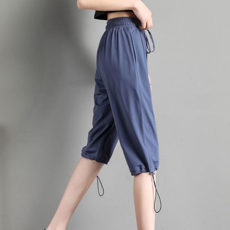 Ice Silk Cropped Pants Women's Large Size Loose Sweatpants Women's Summer Thin Casual Harem Pants Student Wide-leg Pants