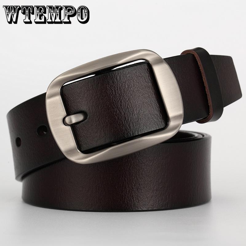 Men's Belt Rotate Pin Buckle Waistband Men Genuine Leather Male Belt Ceinture